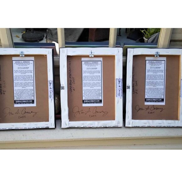 Rainbow Cats triptych three (3) panels, Giclee, Canvas Wall Art Movie Prop Art - Picture 9 of 9